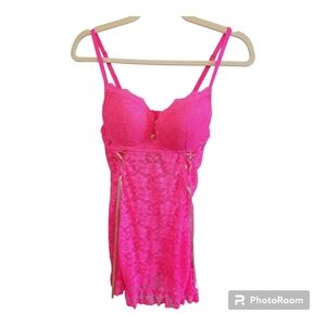 NWOT Candy Couture Hot Pink Lace Lingere